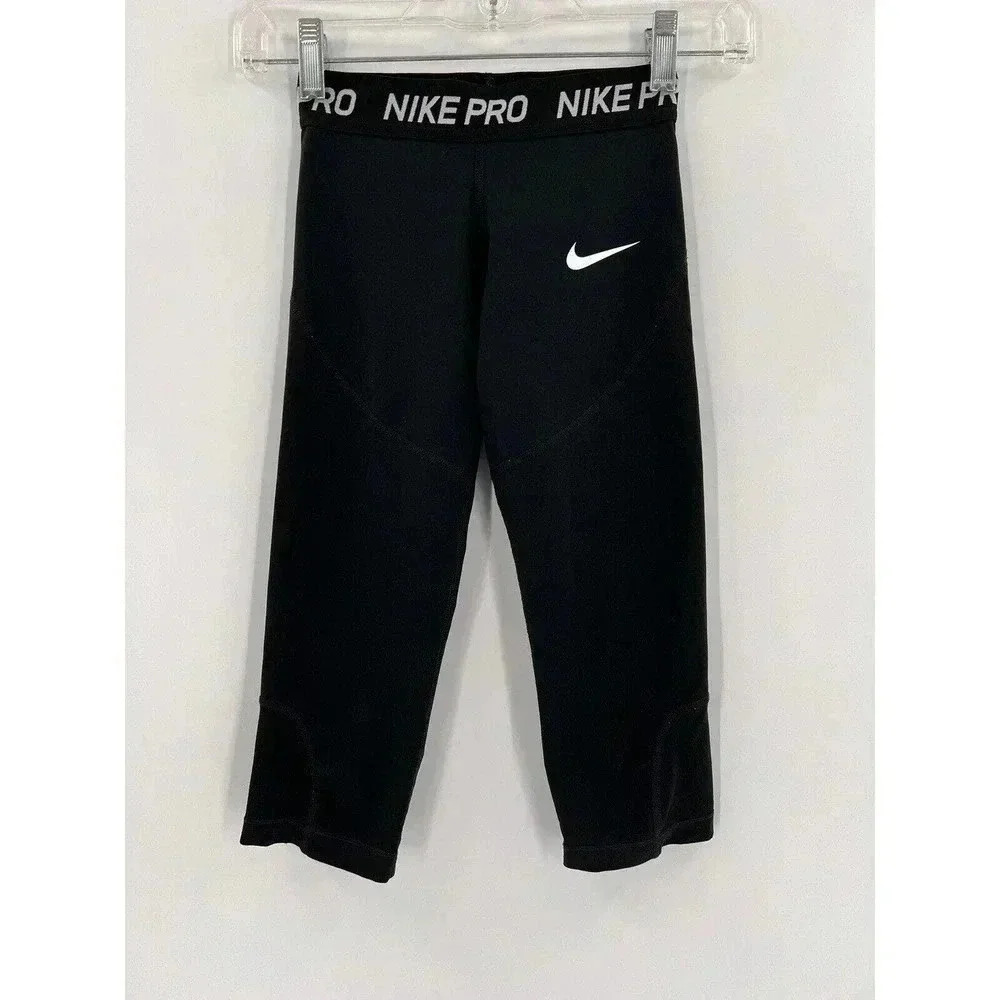 Nike Pro-Leggings Women's Black Training Pants Size Small Inseam 16 Inches